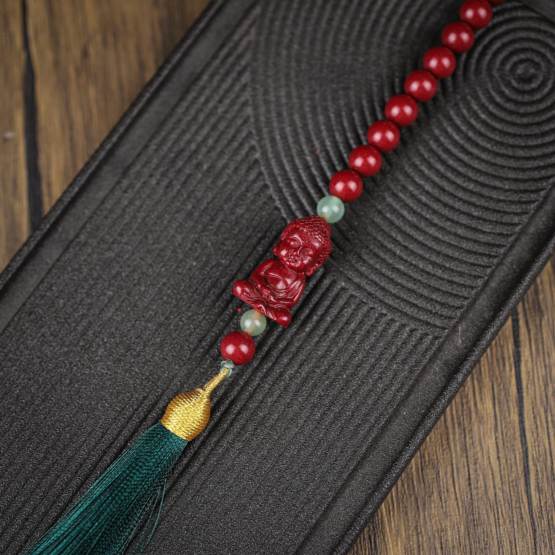 Wan shan hong bian birthday charm, pendant, protective amulet, accessory, cinnabar