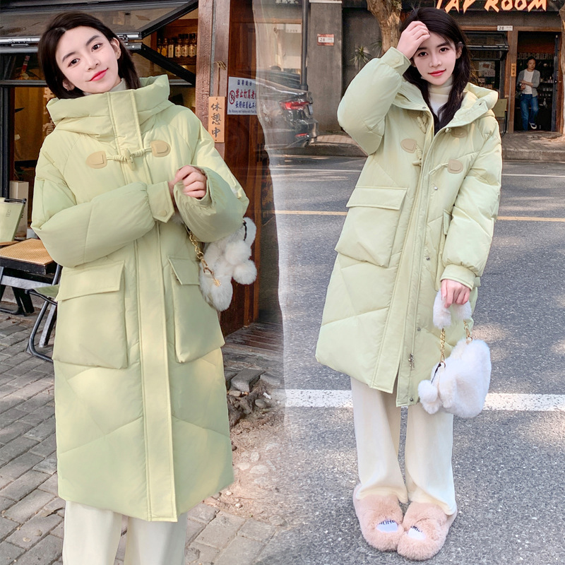 Women's Mid-Length Winter Korean-Style Loose Puffer Jacket, Thickened and Warm, Trendy Cute Student Cotton Coat