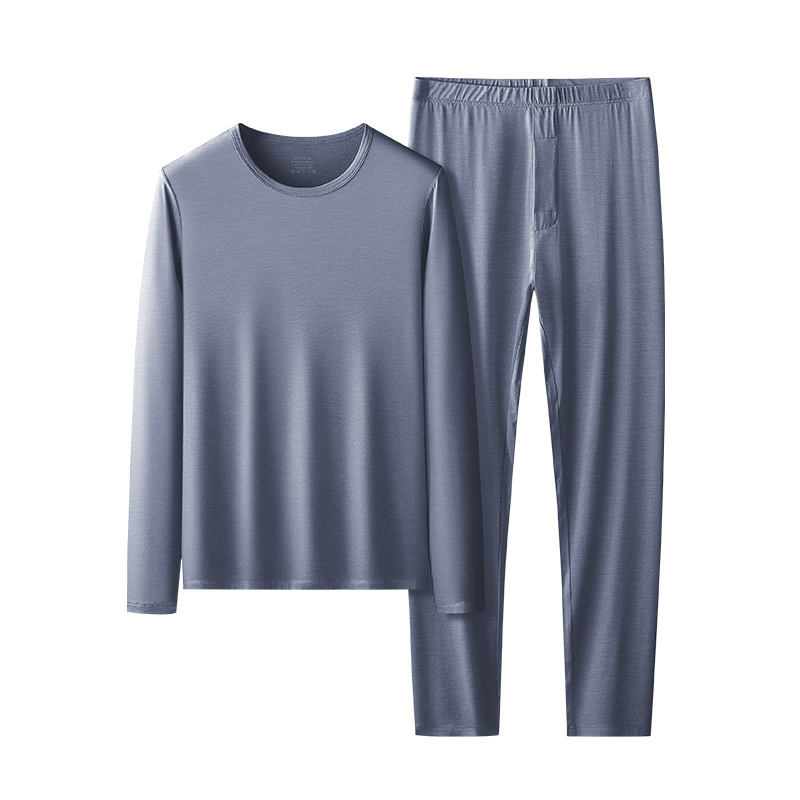Proteína Péptido Aminoácido Otoño/Invierno Ropa de otoño de terciopelo alemán para hombres Pantalones largos Traje de color sólido más ropa interior térmica de base gruesa de terciopelo