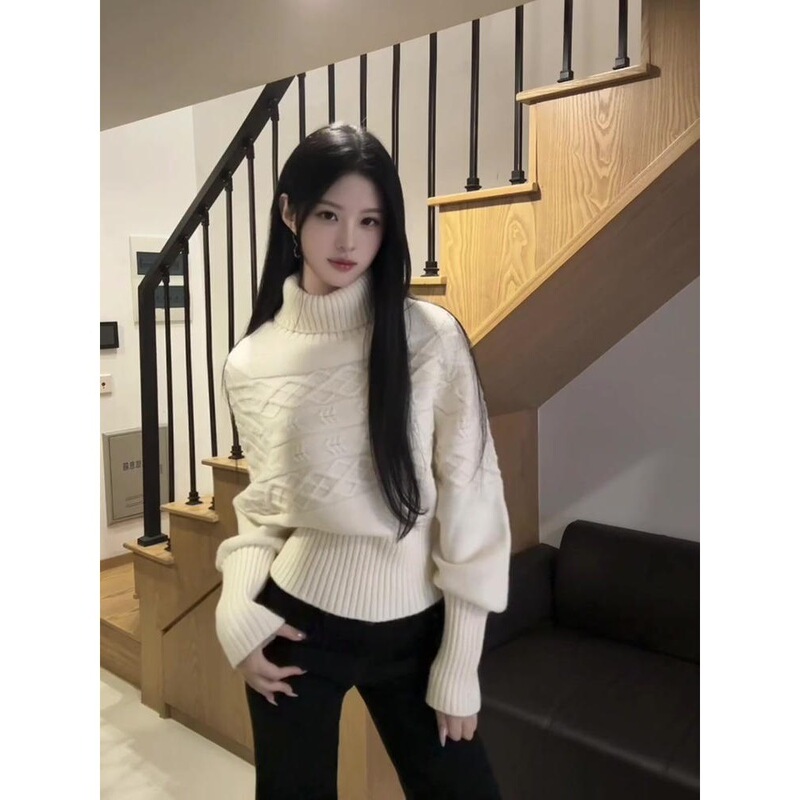Real Price【Three Strands of Sheep Wool】Autumn and Winter Thickened Turtleneck Sweater for Women, Korean Style Inner Wear, Lazy Style Knitted Women's Top Real Price【Three Strands of Sheep Wool】Autumn and Winter Thickened Turtleneck Sweater for Women, Korean Style Inner Wear, Lazy Style Knitted Women's Top