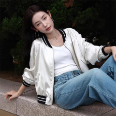 法式拼色渐变上衣女小个子夹克外套休闲风潮流简约百搭外套A6745