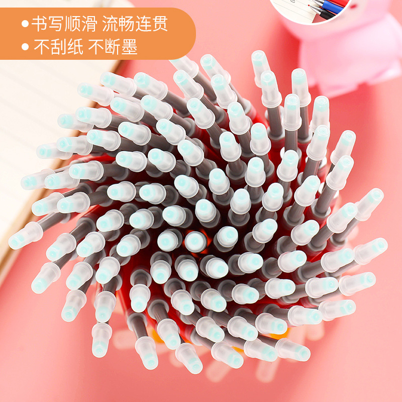 按动大容量碳素水笔0.5cm子弹头K35中性笔按动笔学生办公文具批发