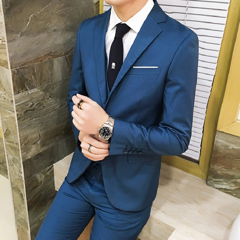 Traje de hombre traje de cuello de solapa traje formal de negocios para hombres y mujeres desgaste de negocios un botón Banco Hotel trajes