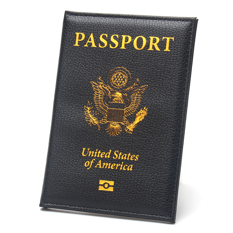 Slim US Passport Holder Protective Leather Case Portable Lychee Texture Passport Cover USA Travel Passport Wallet