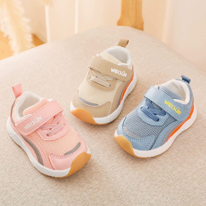 Новые детские прогулочные туфли для мальчиков и девочек на весну и осень 2024 года, функциональная обувь для малышей, повседневные спортивные туфли для младенцев с мягкой подошвой