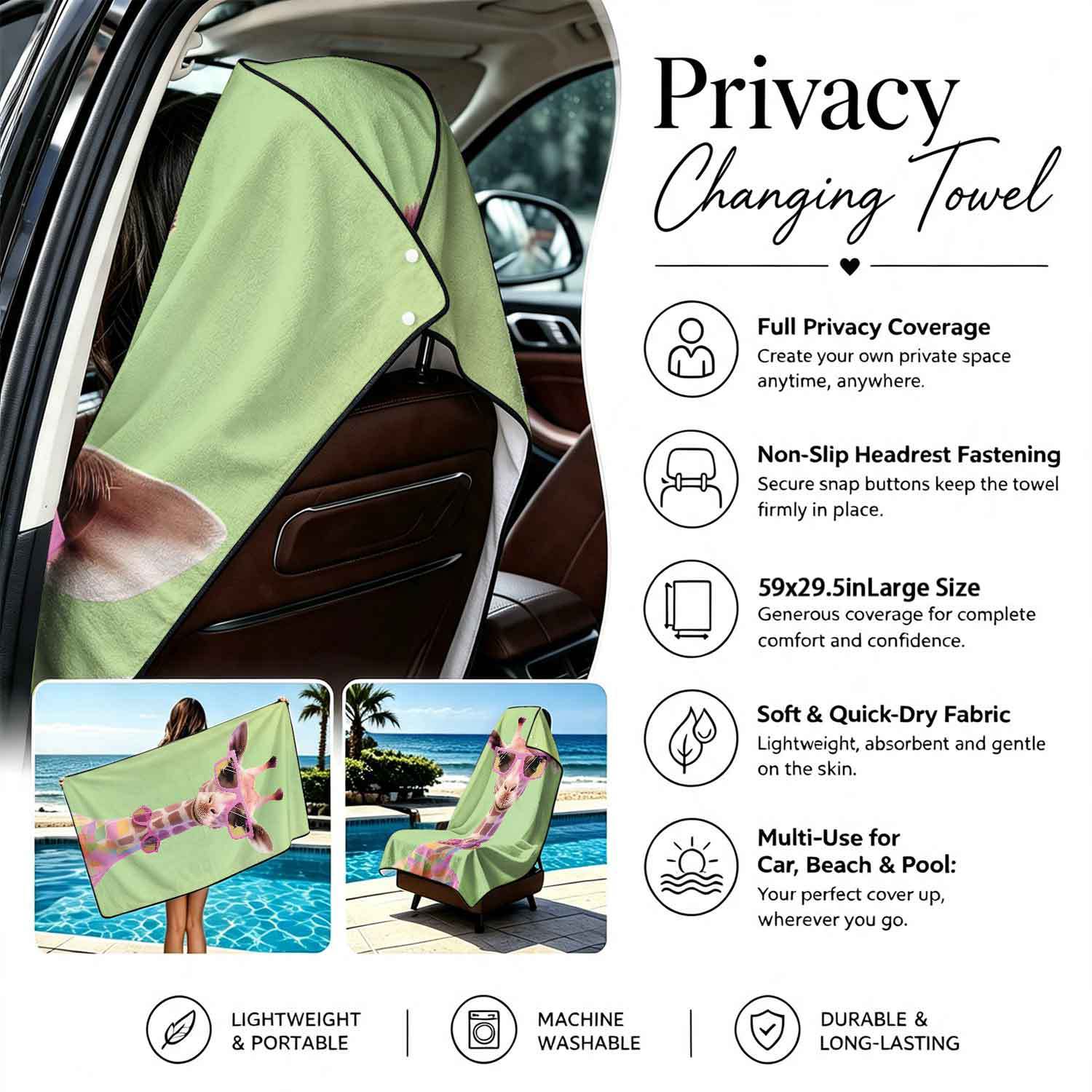 2-piece dual-use car seat cover, ultra-fine fiber, can be used as a beach towel, printed car protective seat cover 13