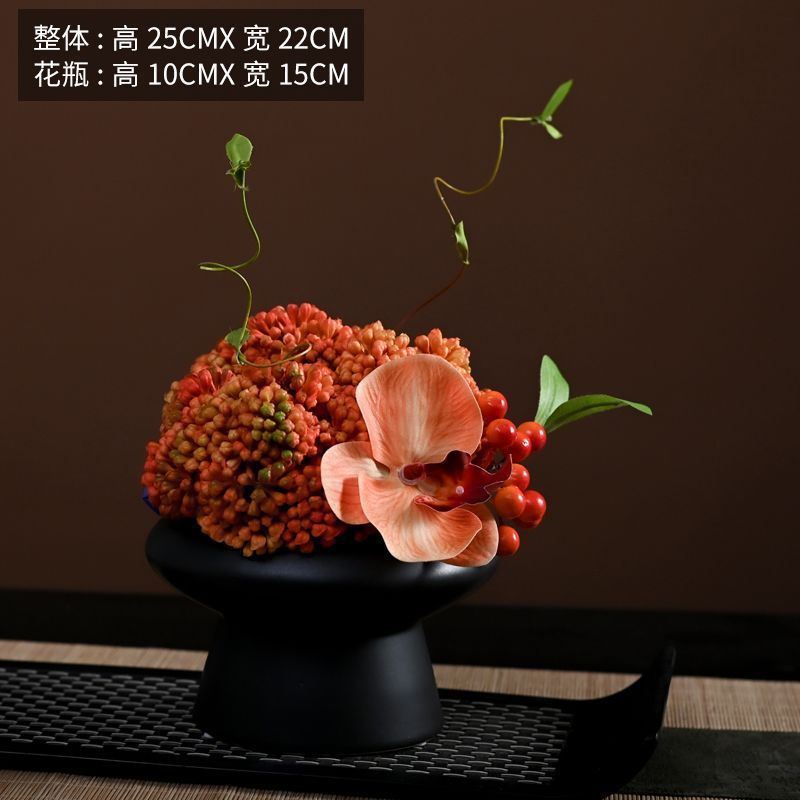 モダンでシンプルな花柄の幾何学的な花器ソフトデコレーションモデルルーム営業部商談テーブルアジサイ組み合わせディスプレイ|undefined