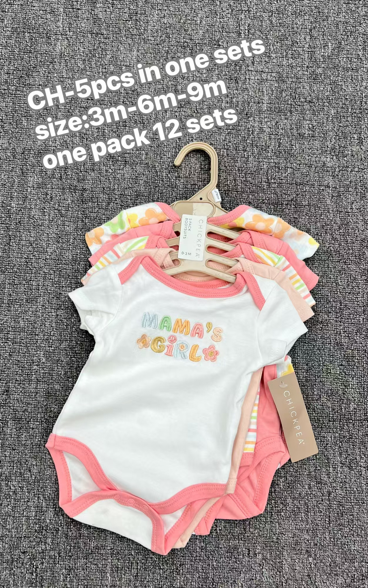 Body para Bebé Set de 5 Piezas de Algodón, Manga Corta, para Recién Nacidos image 13