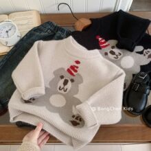 儿童毛衣邦诚2025冬季小熊针织衫加厚男童毛衣湖州织里童装MY0097
