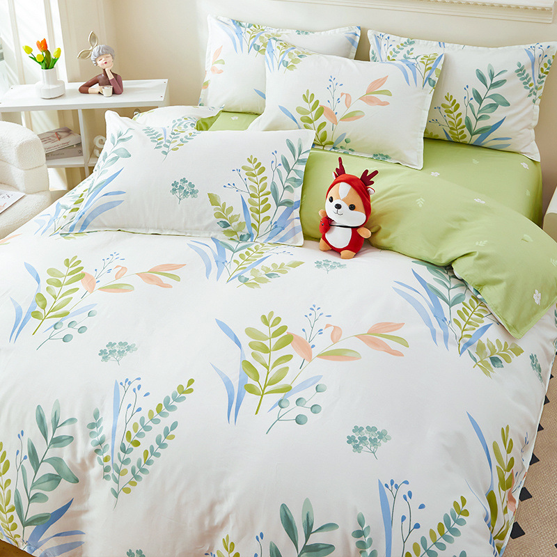 Funda de edredón de algodón de una sola pieza dormitorio de estudiantes individual 150x200x230 funda de edredón de algodón de cuatro piezas 180x220 doble