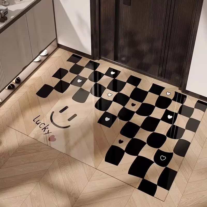Entrance Door Floor Mat Accessible Luxury High-End Pvc Transparent Soft Glass Anti-Slip Foot Mat Entrance Home Entrance Door