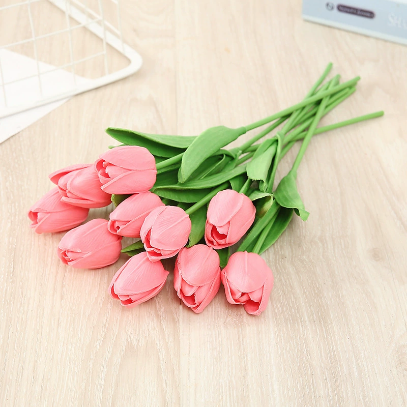 Artificial polyurethane tulip stem, realistic touch, wedding & home décor, lightweight 0.015 kg