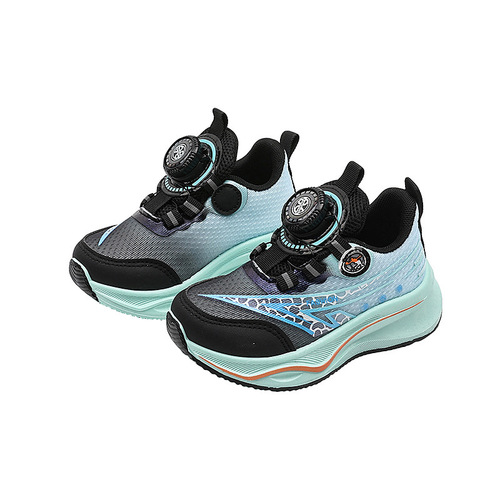 Vankao Children's Rotating Button Sports Shoes 2025 Spring and Autumn Korean Version Boys' Casual Running Shoes for Big Kids