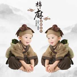小和尚衣服宝宝拍照和尚服装古装汉服男童锄禾书童六一儿童演出服