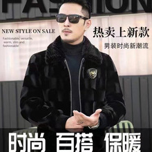 2025秋冬新款男式皮草翻领加厚金貂绒皮大衣整貂翻领男装皮草外套