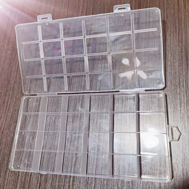 Plastic Storage Box, 24/28-cell Organizer, clear plastic compartments, multiple sizes (19×13 cm)