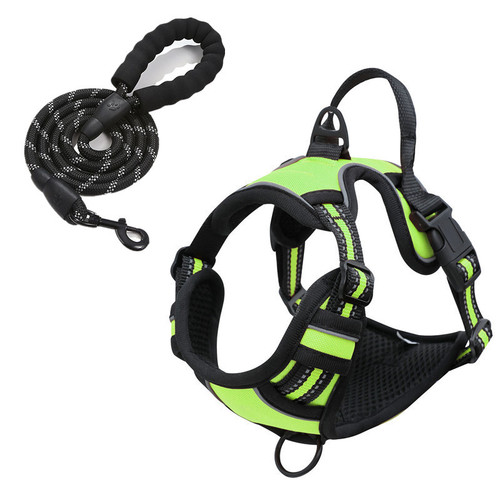 Pet dog double-layer harness explosion-proof dog harness collar buckle traction rope breathable reflective vest