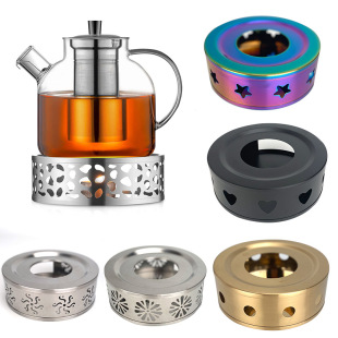 Cross-border stainless steel tea warmer candle heating tea warmer portable heating furnace milk coffee heating base