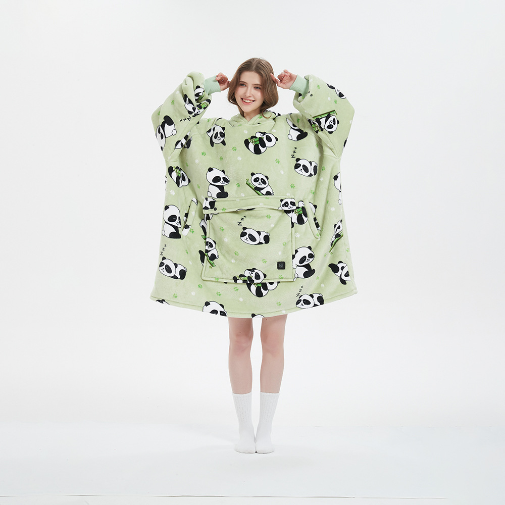 Manta perezosa con capucha con calefacción de tres zonas USB de Amazon