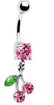 Bijoux de piercing pour nombril Gabby, inspirés des bijoux européens et américains transfrontaliers en forme de cerise. Accessoires de piercing corporel._voghion.com
