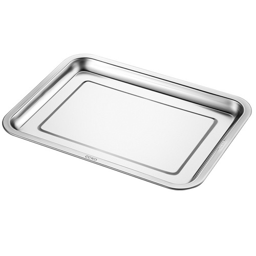 304 stainless steel plate rectangular tray barbecue plate household commercial steamed rice plate dinner plate deep square plate grilled fish plate