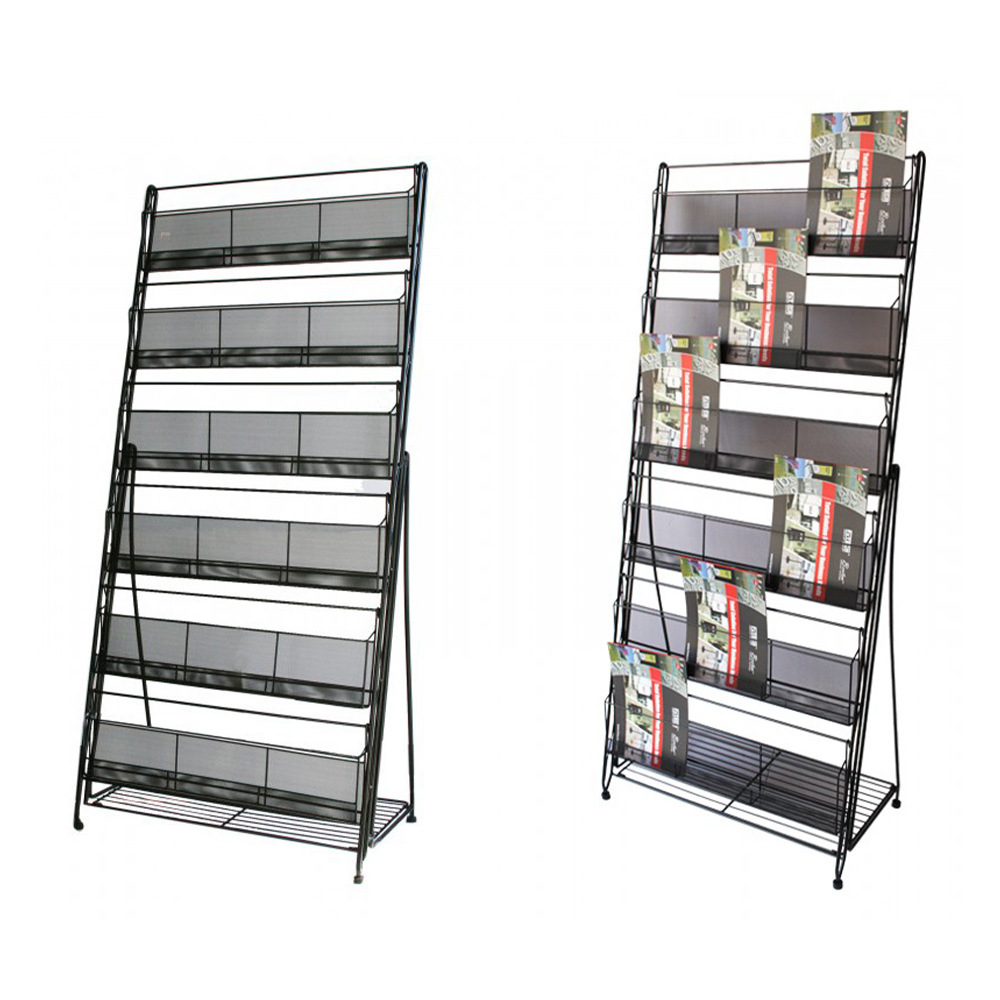 资料杂志架 A六层杂志架 网篮 落地金属报架批发 样品展示架