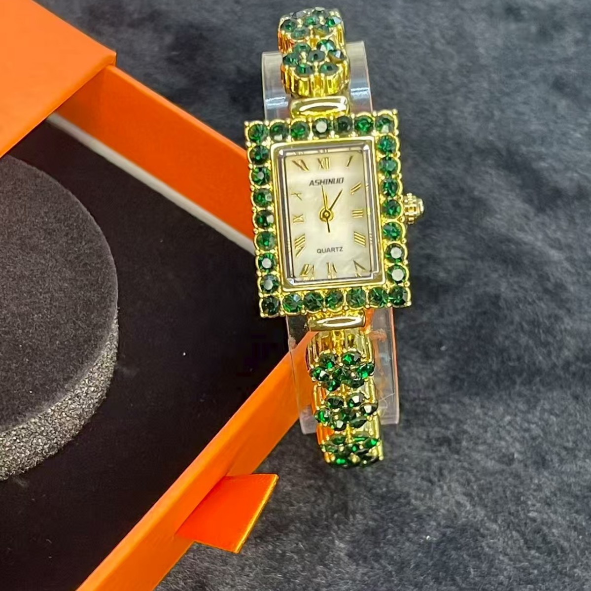 Ashino Brand Women's Niche Light Luxury Square Baby's Breath Fashion Alloy Bracelet Watch Student Quartz Watch