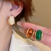 Silver needle, resin, trend fashionable elegant advanced earrings, bright catchy style, high-quality style, wholesale