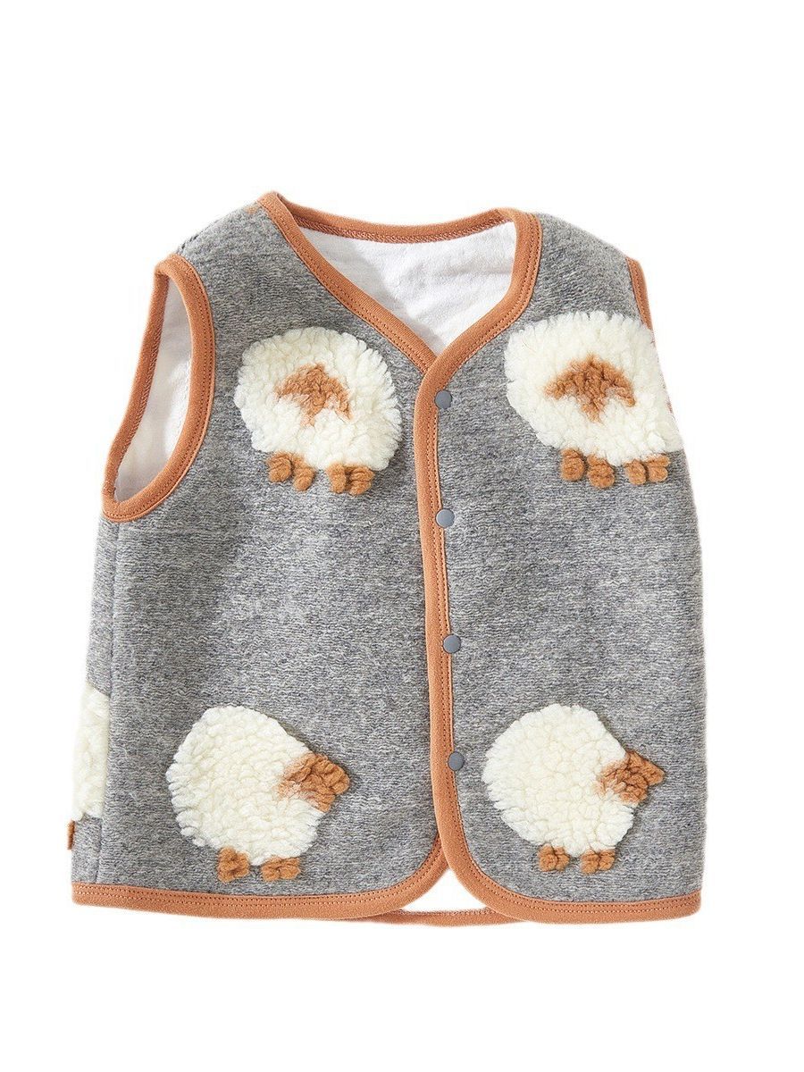 Bebé chaleco Otoño e Invierno engrosada chaleco bebé chaleco caliente desgaste exterior chaleco tridimensional ovejas