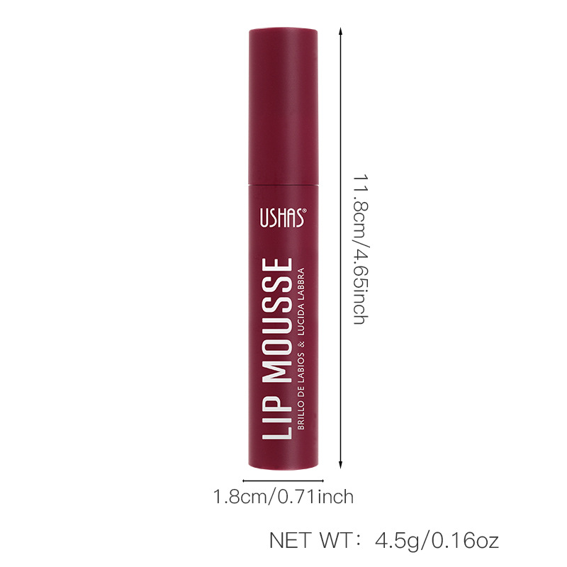 USHAS transfronterizo europeo y americano ahora mate de larga duración impermeable fino flash Amazon venta caliente esmalte de labios UC033A B