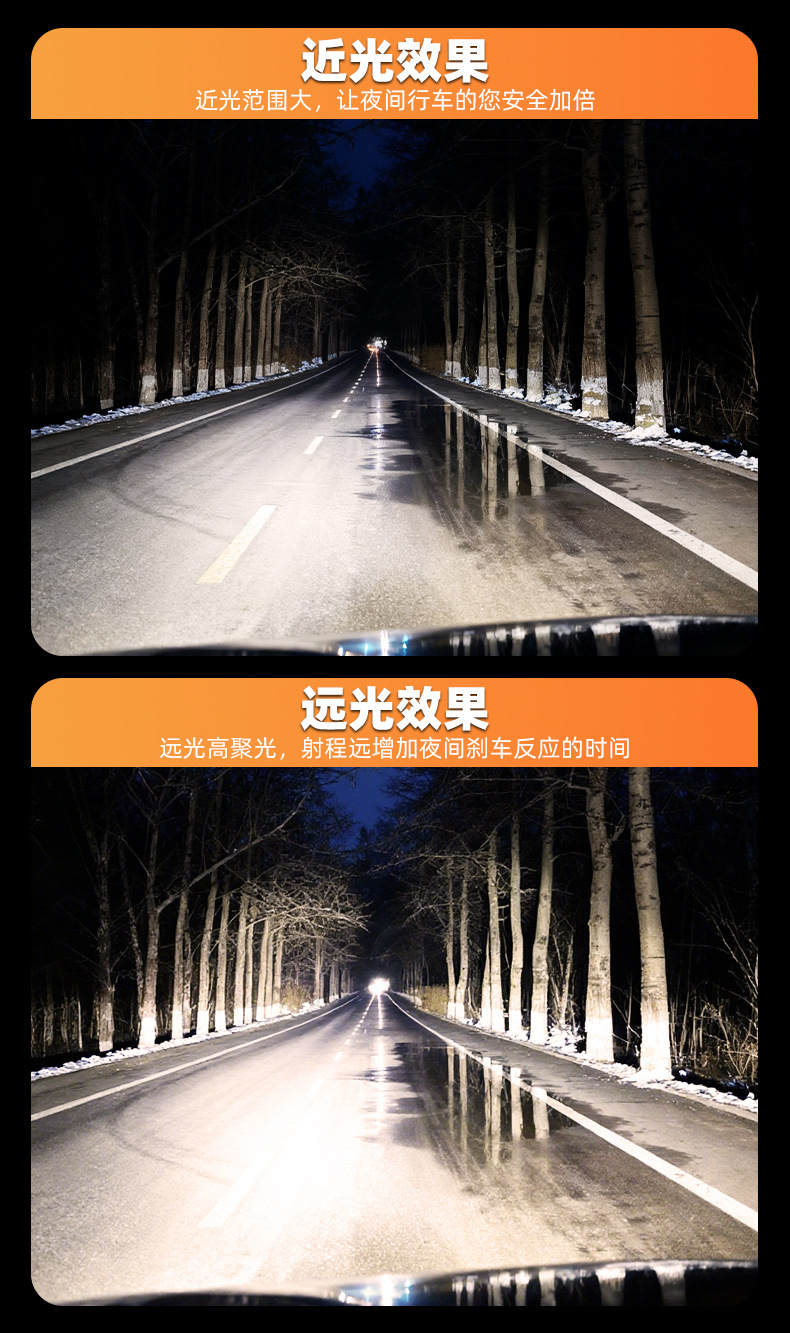 Snowlite 110W Rain God Penetrating King Car Bulb Led Headlight H7 Super Bright Light H4 Far and Near Integrated Car Light