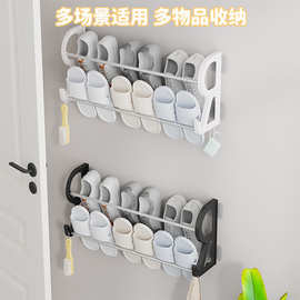 卫生可拖鞋浴室水门鞋架卫生间粘批发沥水可免架子简易收纳打壁挂