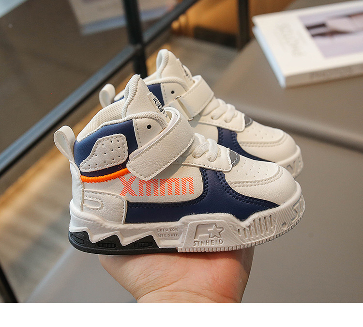 2024 primavera e autunno scarpe da basket in pelle per bambini scarpe da ginnastica alte per ragazzi scarpe da corsa da allenamento per bambini di piccole e medie dimensioni_voghion.com