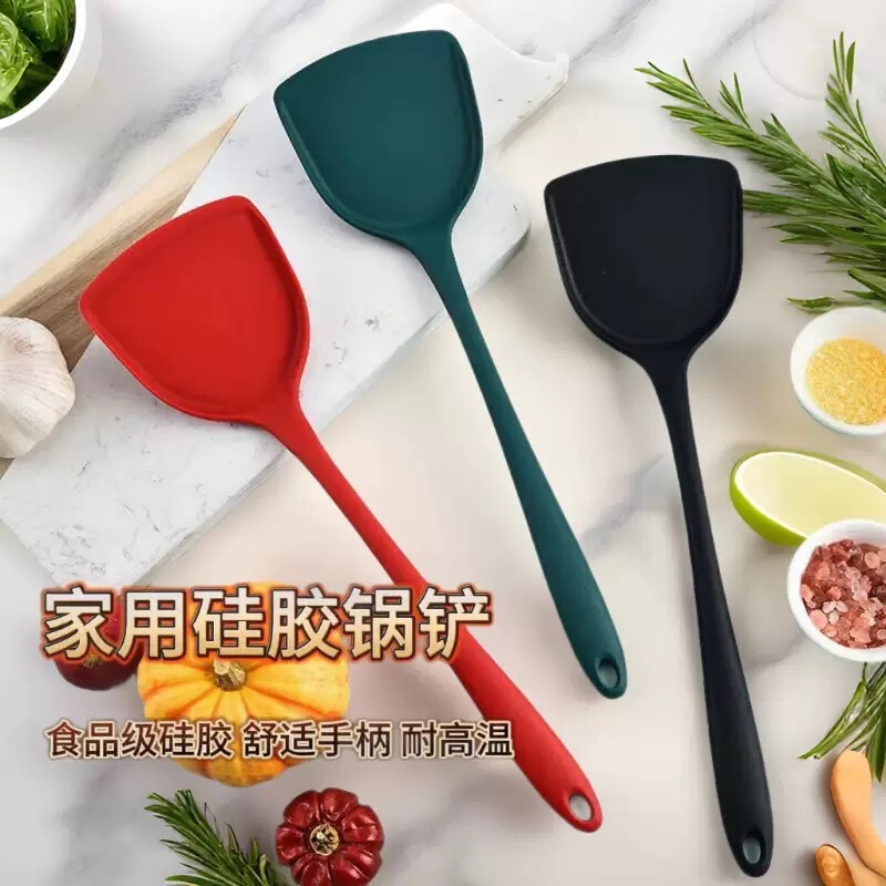 シリコン中華スパチュラ、食品グレードのシリコンスパチュラ、中華スパチュラ、高温耐性スパチュラ、ノンスティックスパチュラ、2色スパチュラ|undefined