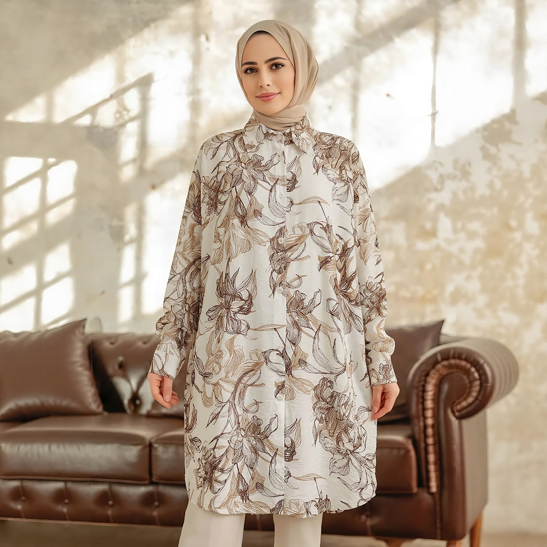 Women's Multicolor Printed Shirt Casual Plus Size Spring Summer_voghion.com