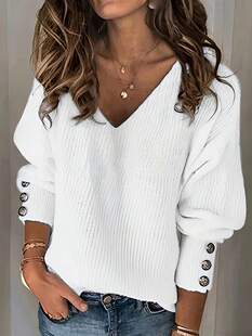 L 25934 V-neck Knit Top V�I��ɫᘿ���