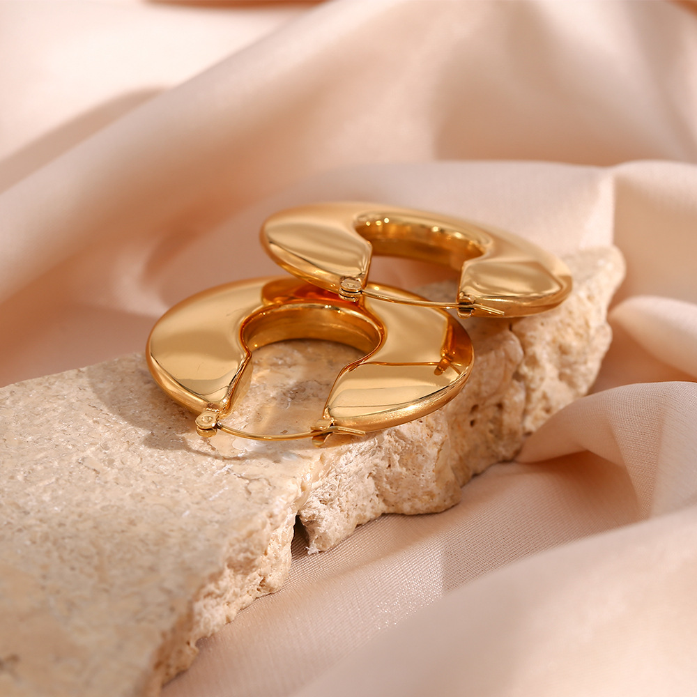 Retro Geometric Stainless Steel Earrings Plating Stainless Steel Earrings