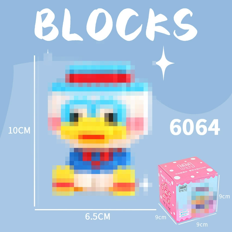 Cartoon Building Block Toy Set, Mini Constructor Doll, 9×9×9 cm, Assorted Character Designs