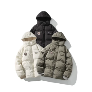 Демисезонная куртка-парка oversize с капюшоном для подростков, американский стиль, теплая легкая