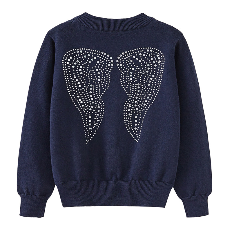 Girls Knit Cardigan Sweater Soft Cotton Open Front Long Sleeve_voghion.com