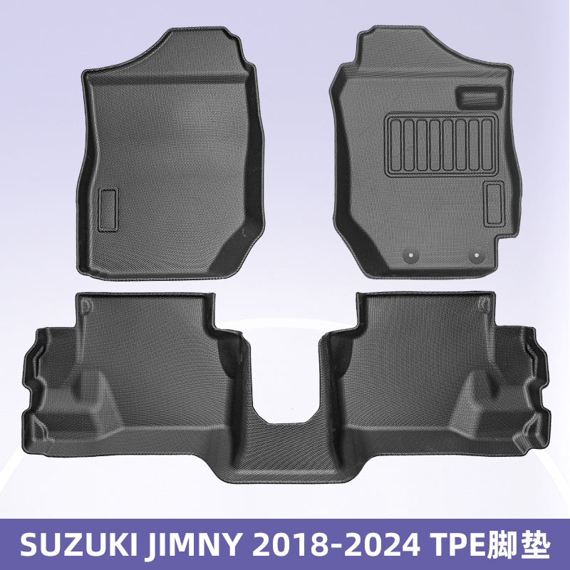 Aplicable a SUZUKI JIMNY 2018 - 2024 timón derecho 3D todo el tiempo material TPE almohadilla de pie almohadilla del maletero