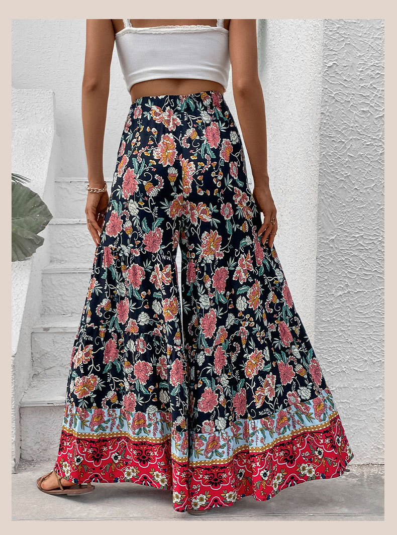 Printed Large Flare Wide Leg Pants_voghion.com