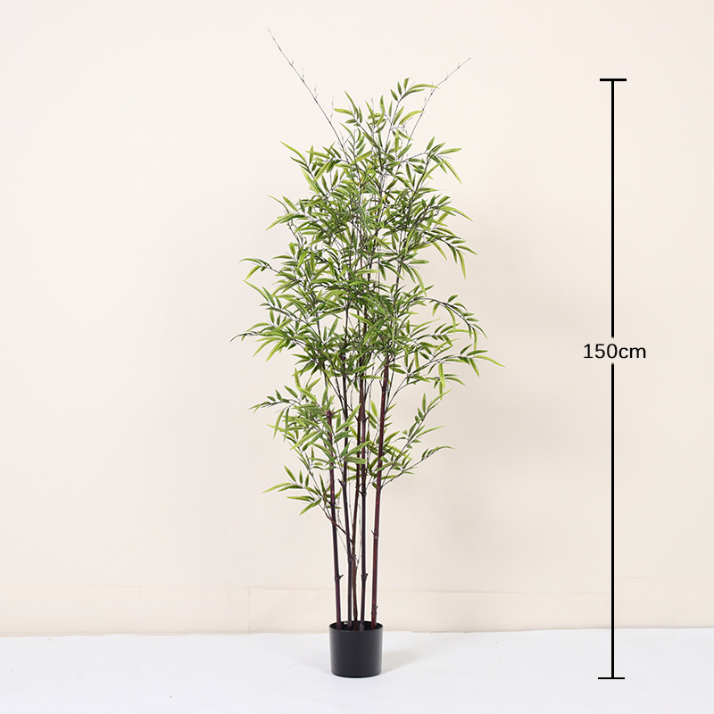 Nuevo bambú de simulación de estilo chino bambú falso bambú verde en macetas decoración de interiores bonsai pantalla de patio paisaje estilo minimal