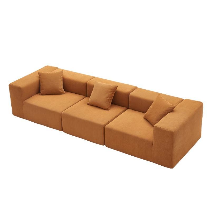 Sofá de bloque de tofu comprimido al vacío alto elástico italiano nórdico moderno y simple sala de estar caja de tela de envoltura sofá