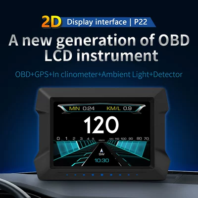 Fuel Consumption GPS Speed Slope – Vehicle HUD - p22-lcd-screen-obdgpsslope-meter