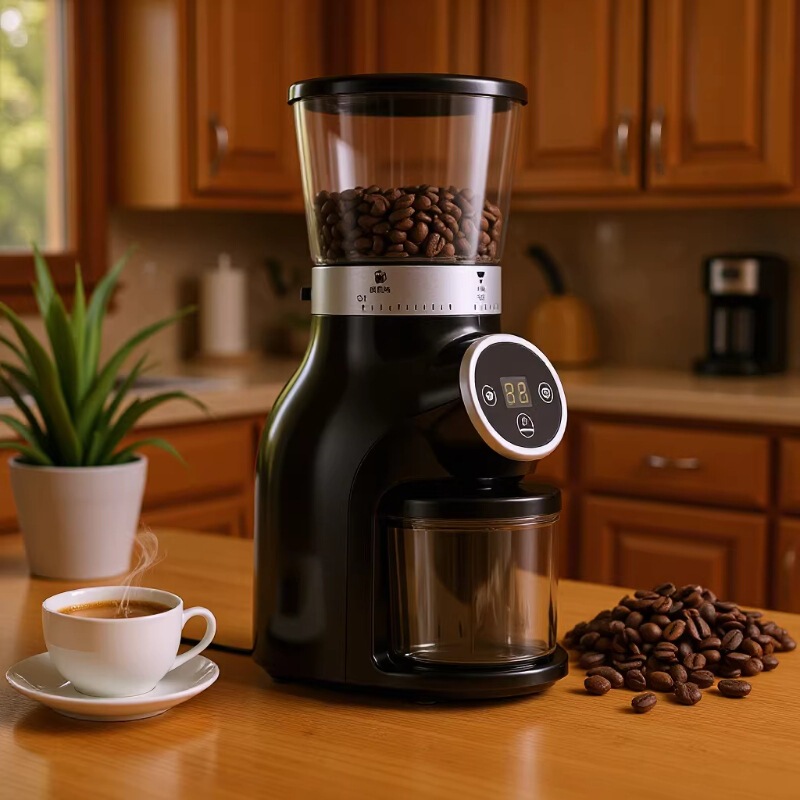 Metal Steel Core Cone Coffee Grinder Espresso Coffee Grinder Household Electric Adjustable Grinder