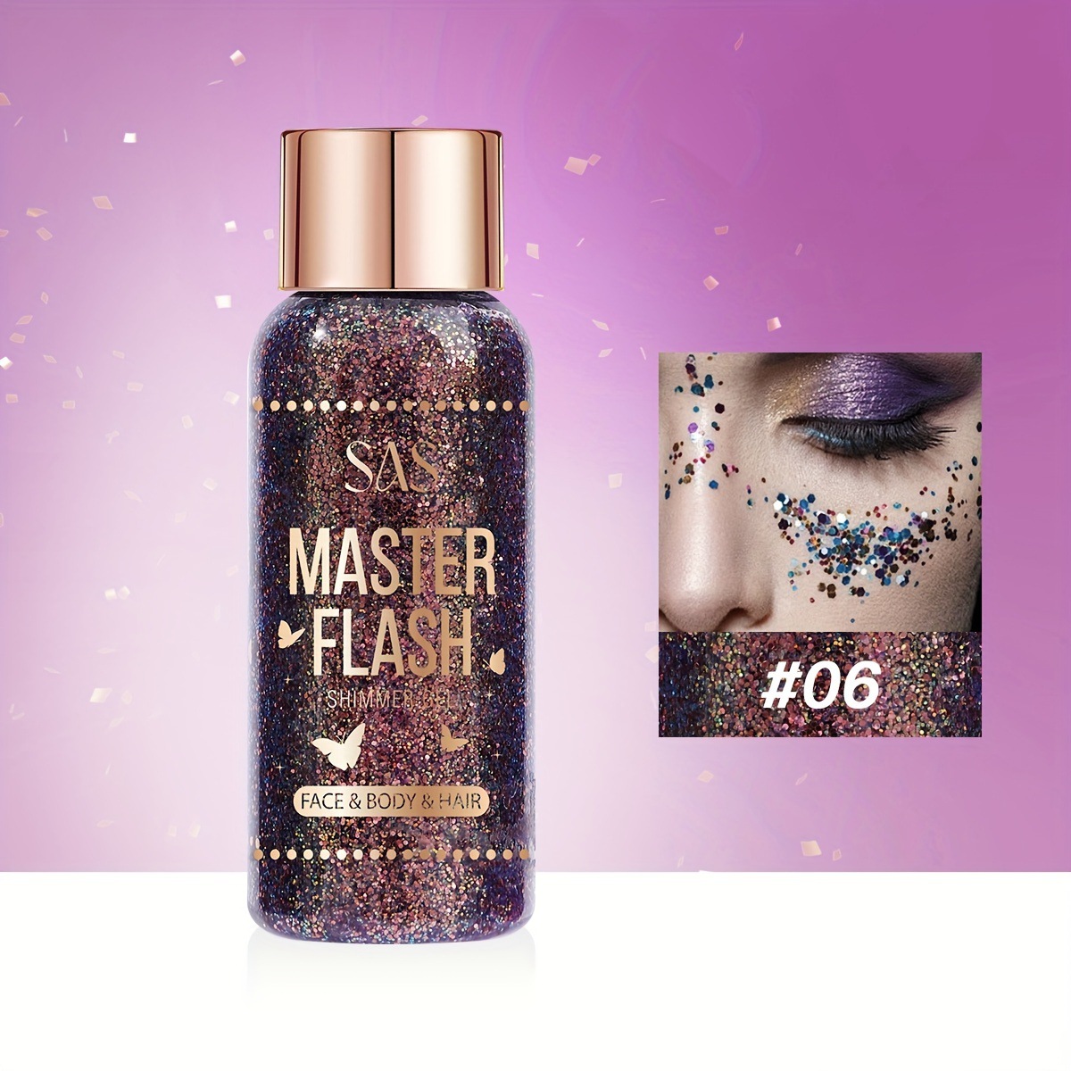 USHAS transfronterizo venta al por mayor sequinilla brillante brillante sombra de ojos de color brillante cuerpo SAC057