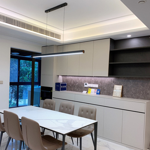 Restaurant chandelier modern minimalist Nordic minimalist dining table bar office living room led strip designer lighting
