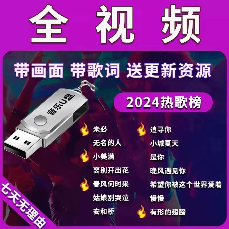 Автомобильная USB-флешка с музыкой 2024, популярные треки Douyin, без повреждения звука, высокое качество аудио