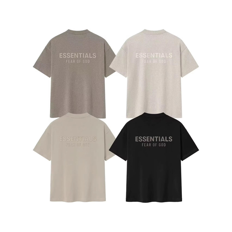 New Fog Ess American-Style Trendy Brand Letter Metal Embossed Casual Loose-Fitting Versatile Couple Short-Sleeve T-Shirt for Men and Women New Fog Ess American-Style Trendy Brand Letter Metal Embossed Casual Loose-Fitting Versatile Couple Short-Sleeve T-Shirt for Men and Women